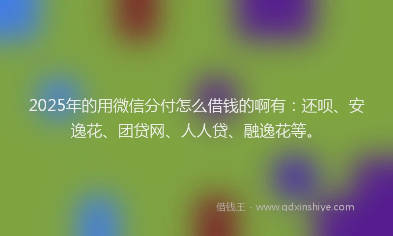 2025年的用微信分付怎么借钱的啊有：还呗、安逸花、团贷网、人人贷、融逸花等。