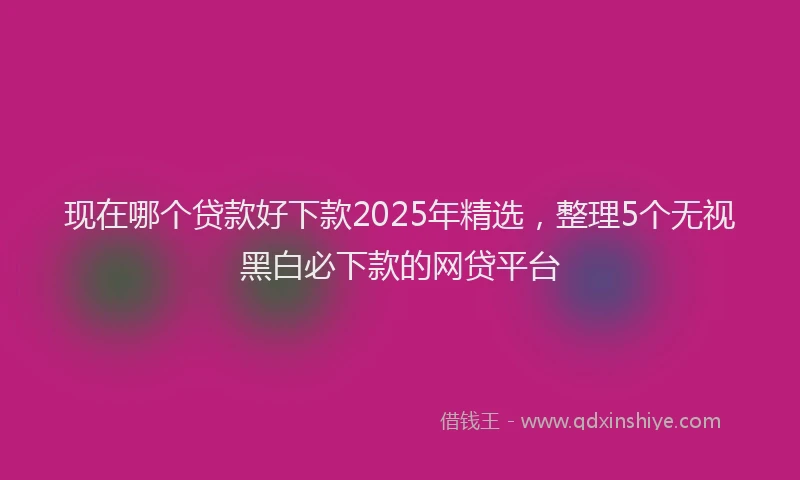 现在哪个贷款好下款2025年精选，整理5个无视黑白必下款的网贷平台