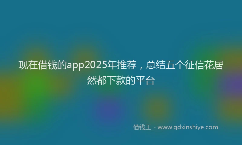现在借钱的app2025年推荐，总结五个征信花居然都下款的平台