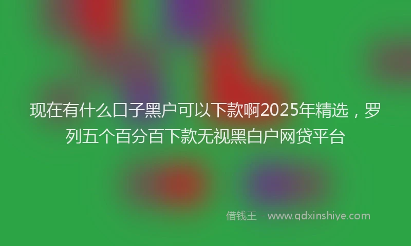 现在有什么口子黑户可以下款啊2025年精选，罗列五个百分百下款无视黑白户网贷平台