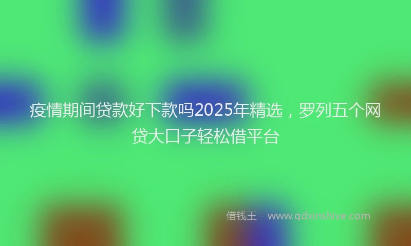 疫情期间贷款好下款吗2025年精选，罗列五个网贷大口子轻松借平台