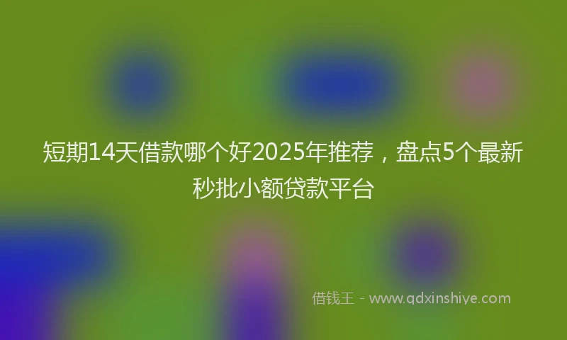 短期14天借款哪个好2025年推荐，盘点5个最新秒批小额贷款平台