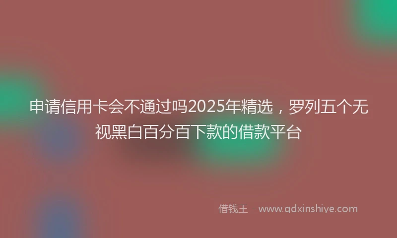 申请信用卡会不通过吗2025年精选，罗列五个无视黑白百分百下款的借款平台