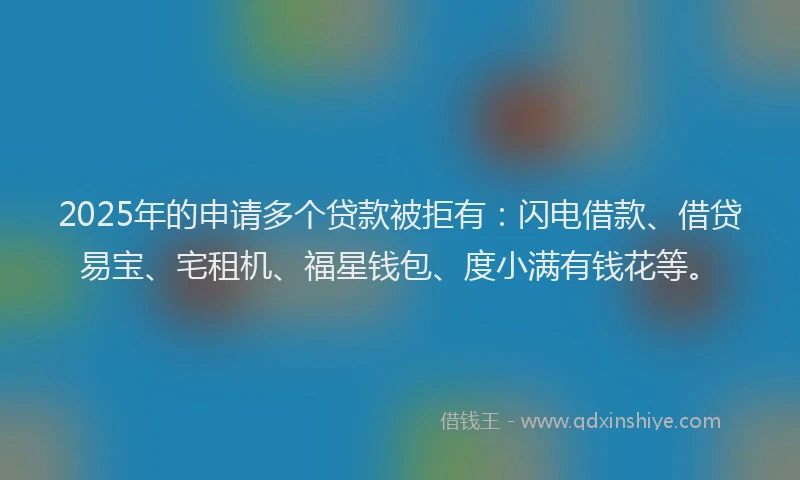 2025年的申请多个贷款被拒有：闪电借款、借贷易宝、宅租机、福星钱包、度小满有钱花等。