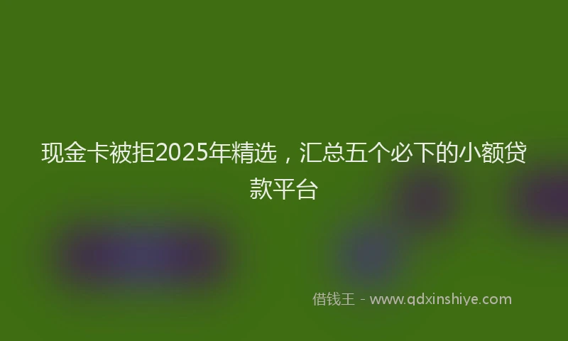现金卡被拒2025年精选，汇总五个必下的小额贷款平台