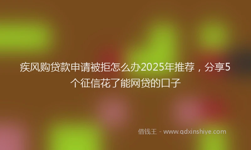 疾风购贷款申请被拒怎么办2025年推荐，分享5个征信花了能网贷的口子