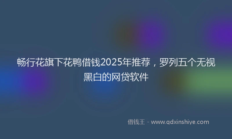 畅行花旗下花鸭借钱2025年推荐，罗列五个无视黑白的网贷软件