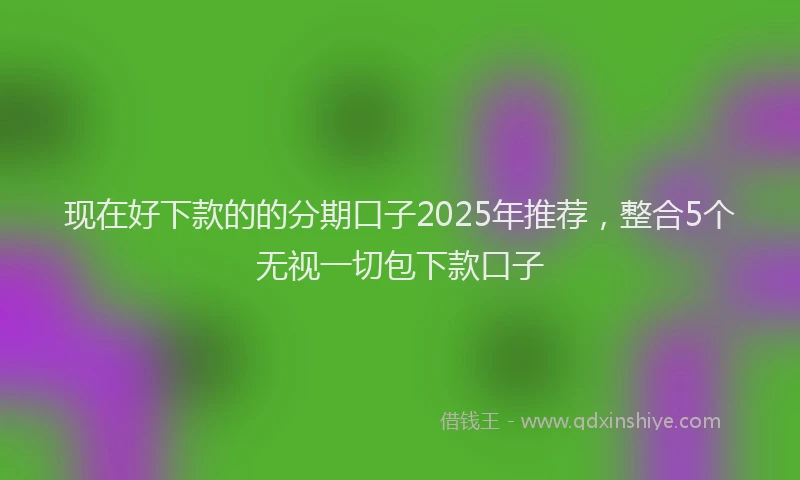 现在好下款的的分期口子2025年推荐，整合5个无视一切包下款口子