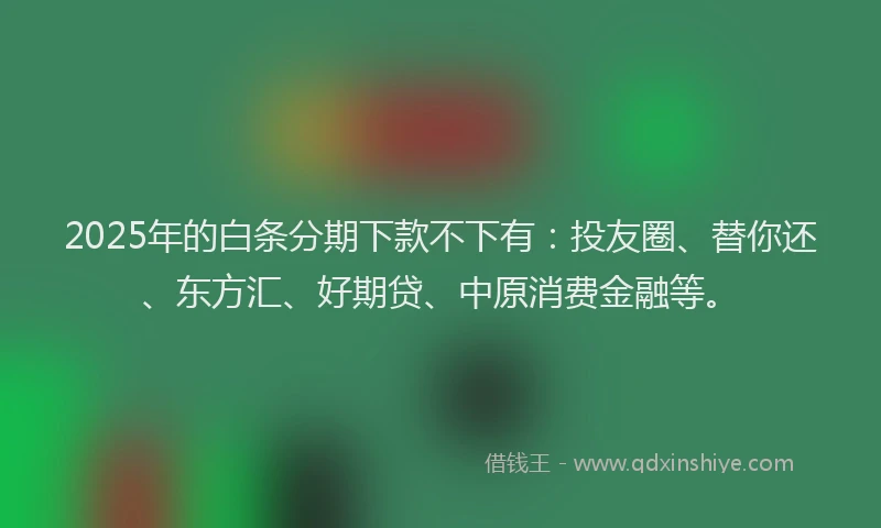 2025年的白条分期下款不下有：投友圈、替你还、东方汇、好期贷、中原消费金融等。
