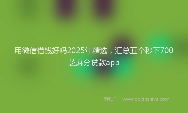 用微信借钱好吗2025年精选，汇总五个秒下700芝麻分贷款app