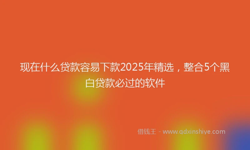 现在什么贷款容易下款2025年精选，整合5个黑白贷款必过的软件
