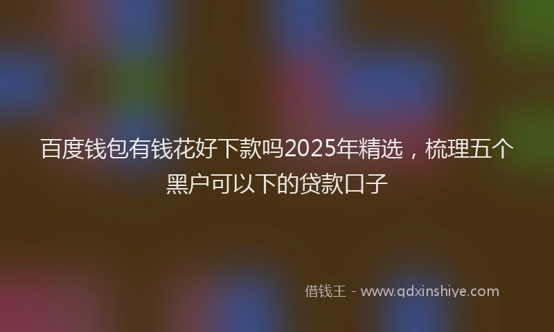 百度钱包有钱花好下款吗2025年精选，梳理五个黑户可以下的贷款口子