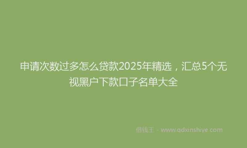 申请次数过多怎么贷款2025年精选，汇总5个无视黑户下款口子名单大全