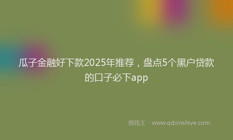 瓜子金融好下款2025年推荐，盘点5个黑户贷款的口子必下app