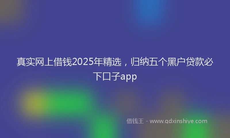 真实网上借钱2025年精选，归纳五个黑户贷款必下口子app