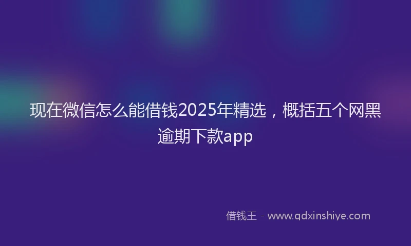 现在微信怎么能借钱2025年精选，概括五个网黑逾期下款app