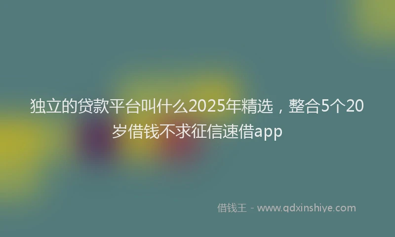 独立的贷款平台叫什么2025年精选，整合5个20岁借钱不求征信速借app
