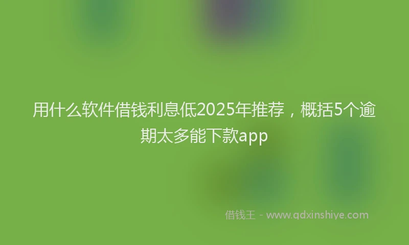 用什么软件借钱利息低2025年推荐，概括5个逾期太多能下款app