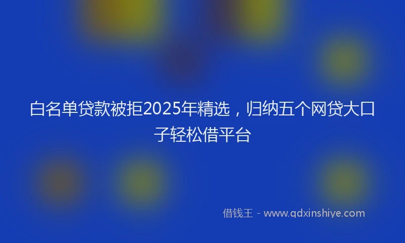 白名单贷款被拒2025年精选，归纳五个网贷大口子轻松借平台