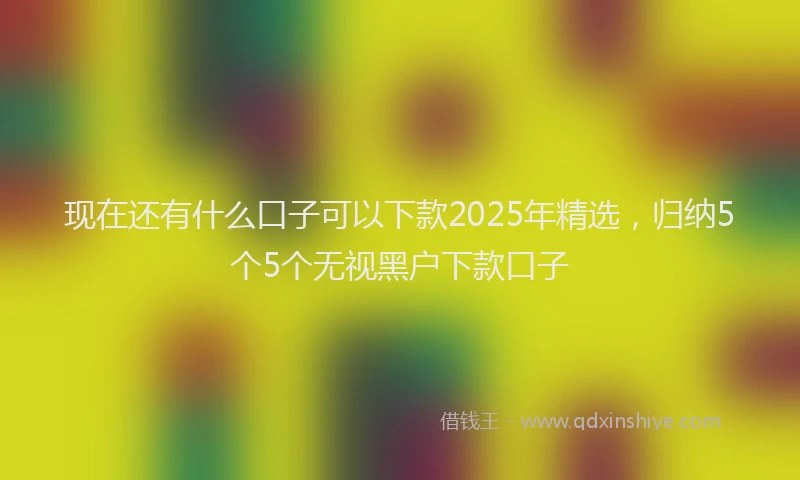现在还有什么口子可以下款2025年精选，归纳5个5个无视黑户下款口子