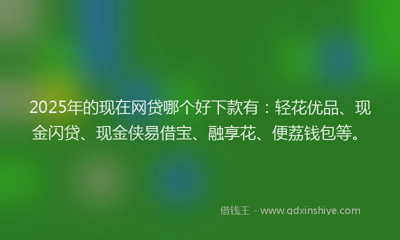 2025年的现在网贷哪个好下款有：轻花优品、现金闪贷、现金侠易借宝、融享花、便荔钱包等。