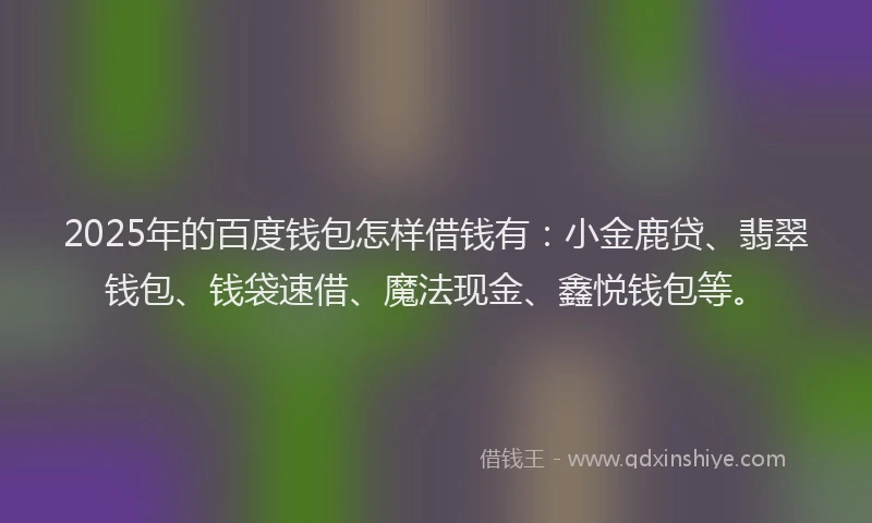 2025年的百度钱包怎样借钱有：小金鹿贷、翡翠钱包、钱袋速借、魔法现金、鑫悦钱包等。