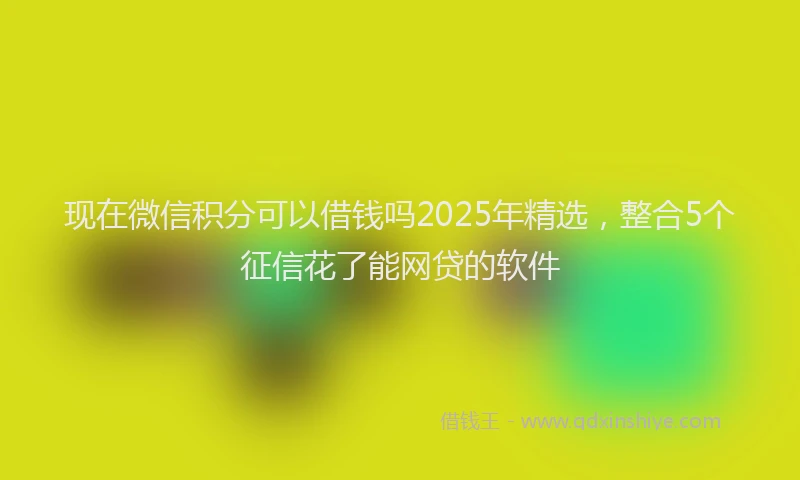 现在微信积分可以借钱吗2025年精选，整合5个征信花了能网贷的软件
