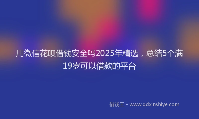 用微信花呗借钱安全吗2025年精选，总结5个满19岁可以借款的平台