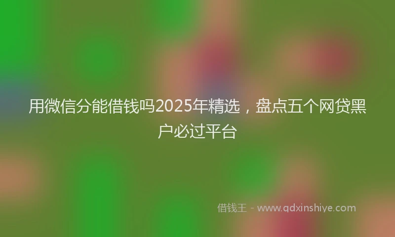 用微信分能借钱吗2025年精选，盘点五个网贷黑户必过平台