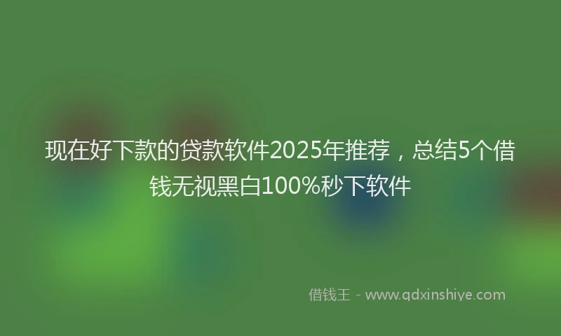 现在好下款的贷款软件2025年推荐，总结5个借钱无视黑白100%秒下软件