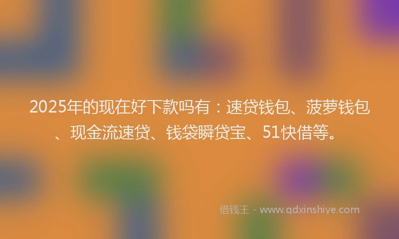 2025年的现在好下款吗有：速贷钱包、菠萝钱包、现金流速贷、钱袋瞬贷宝、51快借等。