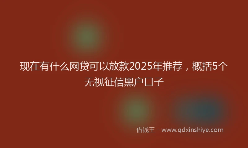 现在有什么网贷可以放款2025年推荐，概括5个无视征信黑户口子