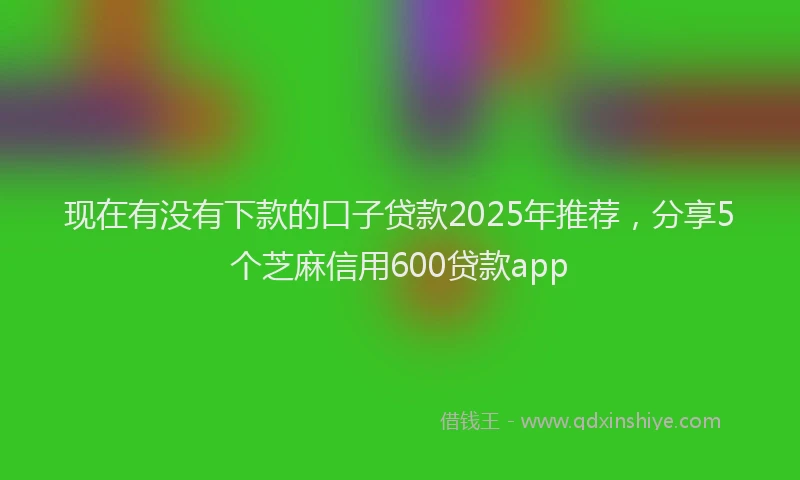 现在有没有下款的口子贷款2025年推荐，分享5个芝麻信用600贷款app