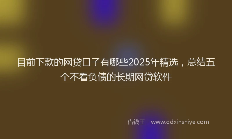 目前下款的网贷口子有哪些2025年精选，总结五个不看负债的长期网贷软件