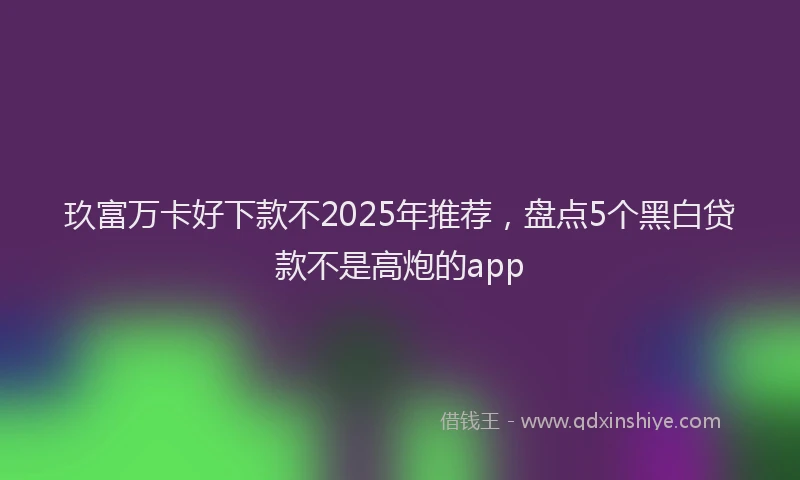 玖富万卡好下款不2025年推荐，盘点5个黑白贷款不是高炮的app