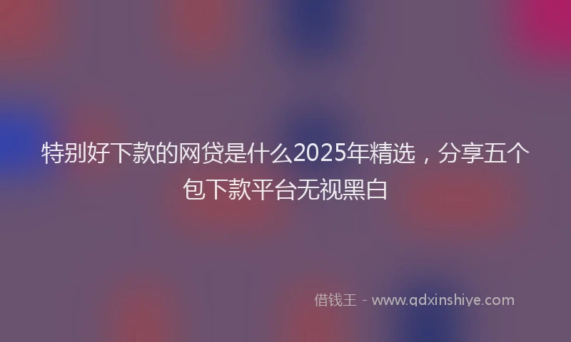 特别好下款的网贷是什么2025年精选，分享五个包下款平台无视黑白