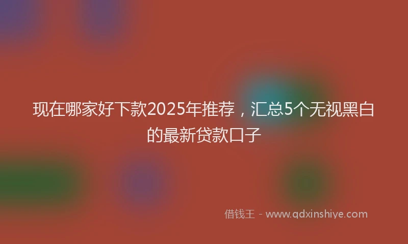 现在哪家好下款2025年推荐，汇总5个无视黑白的最新贷款口子