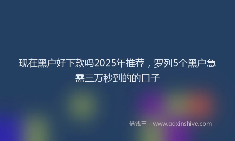 现在黑户好下款吗2025年推荐，罗列5个黑户急需三万秒到的的口子