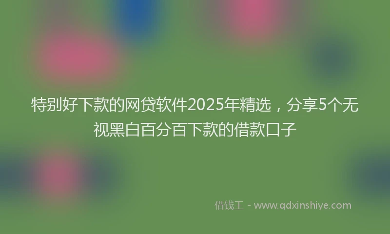特别好下款的网贷软件2025年精选，分享5个无视黑白百分百下款的借款口子
