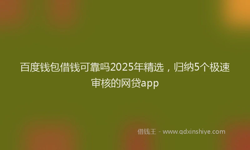 百度钱包借钱可靠吗2025年精选，归纳5个极速审核的网贷app
