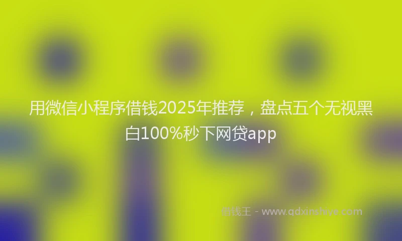 用微信小程序借钱2025年推荐，盘点五个无视黑白100%秒下网贷app