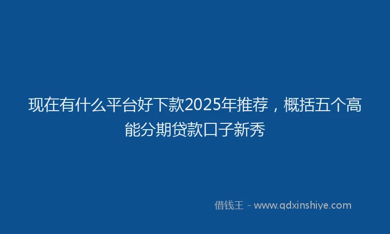 现在有什么平台好下款2025年推荐，概括五个高能分期贷款口子新秀