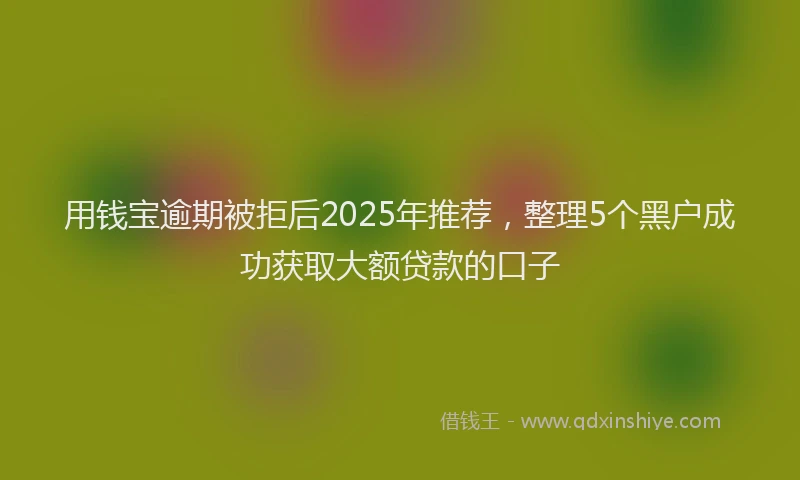 用钱宝逾期被拒后2025年推荐，整理5个黑户成功获取大额贷款的口子
