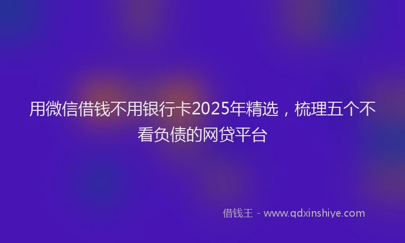 用微信借钱不用银行卡2025年精选，梳理五个不看负债的网贷平台