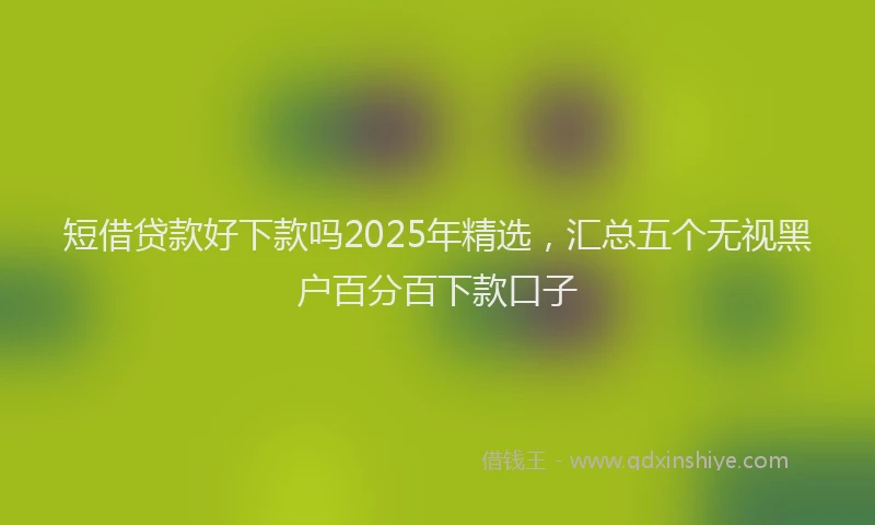 短借贷款好下款吗2025年精选，汇总五个无视黑户百分百下款口子