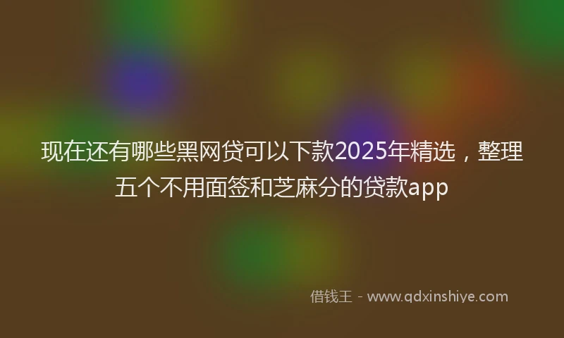 现在还有哪些黑网贷可以下款2025年精选，整理五个不用面签和芝麻分的贷款app