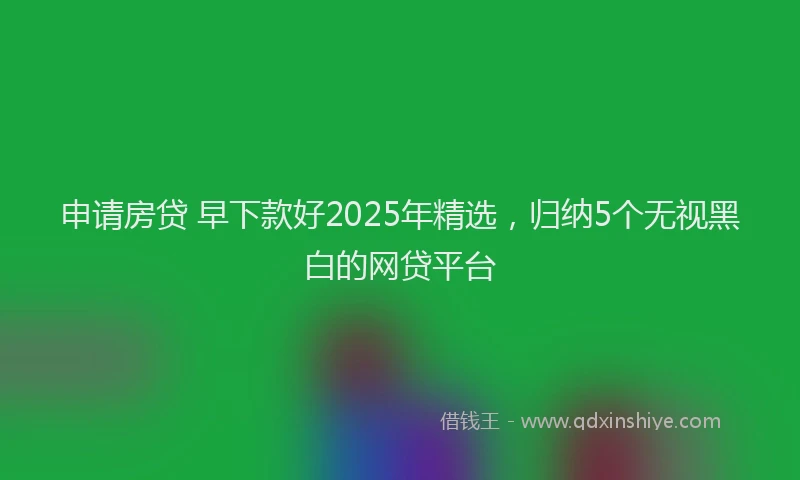 申请房贷 早下款好2025年精选，归纳5个无视黑白的网贷平台