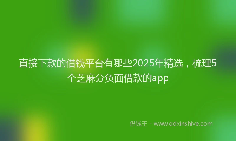 直接下款的借钱平台有哪些2025年精选，梳理5个芝麻分负面借款的app