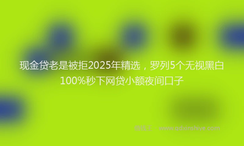 现金贷老是被拒2025年精选，罗列5个无视黑白100%秒下网贷小额夜间口子