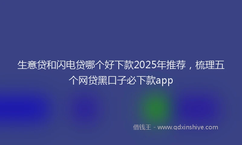 生意贷和闪电贷哪个好下款2025年推荐，梳理五个网贷黑口子必下款app
